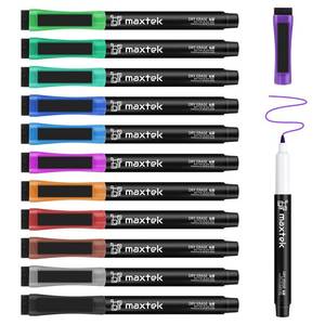 lot 4357 image: maxtek Magnetic Dry Erase Markers Ultra Fine Tip, 0.7mm Extra Fine Point Thin Dry Erase Markers with Eraser for Planning Whiteboard, Calendar Boards, 12 Colors, Low Odor