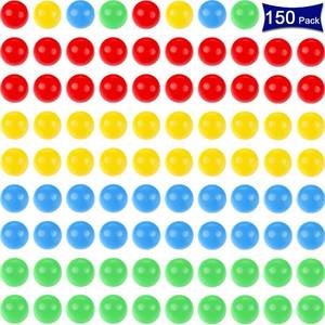 lot 4360 image: Gejoy 150 Pieces 14.4 mm Game Replacement Marbles Plastic Colored Game Balls Compatible with Hungry Hungry Hippos Greedy Frog