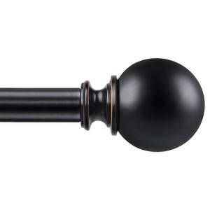 lot 5494 image: KAMANINA Black Curtain Rods for Windows 72 to 144 Inches (6-12ft), Long Heavy Duty Curtain Rods, 78 Inch Decorative Drapery Rod with Round Finials