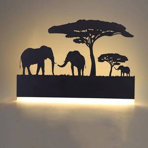 lot 5501 image: OIUNWLC Wall Sconce lamp, LED Wall Mounted Light Indoor Wall Light with Cartoon Animal Pattern Design, Metal Acrylic Wall Lighting for Living Room Bedroom Hallway 3000K Warm Light, 12W (Elephant)