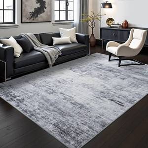 lot 5513 image: Toneed Abstract Area Rug Modern Washable Rug Soft Non Slip Rug Low Pile for Bedroom Living Room Dining Room Grey 4x6 Feet