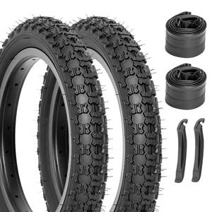 lot 6197 image: 2-Pack Kids Bike Tires Set Hycline 12 � X 2 � Inch (12.5x2.125 Inch) Folding Replacement Puncture-Resistant Bicycle Tires and Pair 12.5-inch Inner Tubes with Tire Levers for BMX MTB