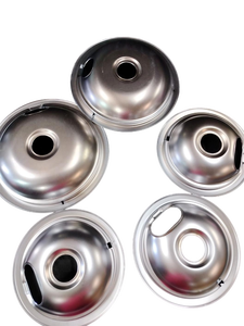 lot 6200 image: Chrome Electric Stove Drip Pans 6-inch Set