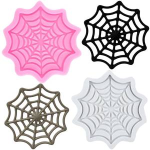 lot 6204 image: RFGHAC Halloween Spider Web Fondant Molds Spider Web Silicone Mold for Cake Decorating Cupcake Topper Chocolate Candy Gum Paste Polymer Clay Set Of 2