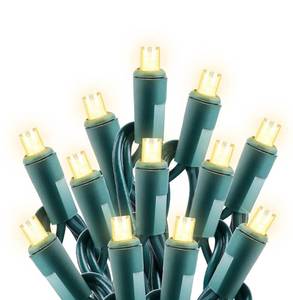lot 6207 image: wominoy 50ft 100 Counts Warm White Christmas Lights - White Christmas Lights Commercial Grade Outdoor Waterproof, Soft White Christmas Lights Indoor 5mm Wide Angle Green Wire, IP65, UL