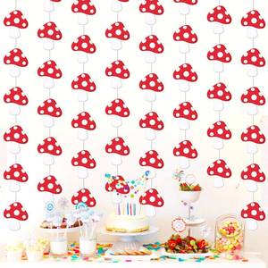 lot 6226 image: Sinload 8 Pcs Mushroom Theme Garlands Fairy Birthday Party Decorations Forest Wonderland Paper Cutouts Banners for Garden Home Classroom Jungle Baby Shower Birthday Party Favors Supplies