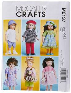 lot 6231 image: McCalls Patterns M6137 Doll Clothes for 18-Inch (46cm) Doll, One Size Only