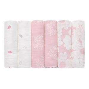 lot 6236 image: GLLQUEN BABY Receiving Blanket Boy Cotton Muslin Swaddle Blankets Girl Newborn Squares Breathable & Soft Thin Baby Blankets Cloths Double Absorbent Infant Swaddling Wrap - 6 Pack (Rosebud)