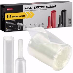 lot 6260 image: CUBEFELLER� 31 Ratio 1-12 Inch (39mm) Clear Heat Shrink Tubing - 4ft (1.22M Total Length), Marine Grade Waterproof Adhesive Lined, Insulation Sealing Oil-Proof Wear-Resistant,ET0439C