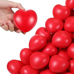 lot 6267 image: Sumind 24 Pcs Red Heart Stress Balls Stress Relief Heart Shaped Cute Balls Gifts for Staff, Kids, School Carnival Reward, Classroom, Valentine Party Favor