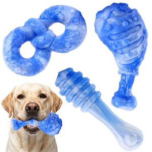 lot 6279 image: WinTour Tough Dog Toys for Aggressive Chewers 3 Pack, Durable Dog Chew Toys for Aggressive Chewers, Indestructible Dog Toy to Keep Them Busy for Small, Medium and Large Breeds, Bacon Flavor, Blue