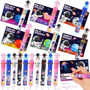 lot 6283 image: 24 Pack Valentines Day Gifts for Kids Classroom Multicolor Ballpoint Pen with Valentines Day Cards for Kids School, Valentines for Kids Classroom Class Exchange Gifts Prize Party Favors for Boys Girls