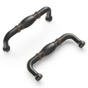 lot 6290 image: Hickory Hardware 1 Pack Solid Core Kitchen Cabinet Pulls, Luxury Cabinet Handles, Hardware for Doors & Dresser Drawers, 3 Inch Hole Center, Vintage Bronze, Williamsburg Collection