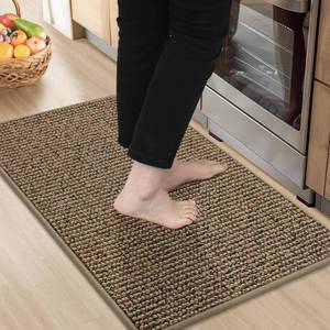 lot 6310 image: BEQHAUSE Kitchen Rugs 20x32, Non-Slip Kitchen Mats for Floor, Super Absorbent and Stain Resistant Kitchen Rugs, Machine Washable Rugs for Kitchen, Hallway, Laundry & Sink, Taupe