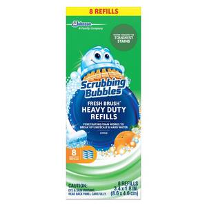 lot 6317 image: Scrubbing Bubbles Toilet Bowl Wand Cleaner Refills, Fresh Brush Heavy Duty Cleaner Toilet Refill Pads, Removes Limescale & Odors, Citrus Scent, 8 Count (Pack of 1)