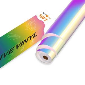 lot 6328 image: HTVRONT Holographic White Permanent Vinyl - 12 x 10 FT Adhesive Roll Compatible with Cricut Cutting Machine, Silhouette, Cameo Cutters, Signs, Scrapbooking, Craft, Die Cutters