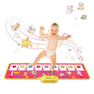 lot 9788 image: Floor Piano Mat for Toddlers, M SANMERSEN Kids Sensory Educational Dancing Keyboard Musical Mat, Animal Touch Play mat, Toddler Toys for 1 2 3 Year Old Girl Gifts