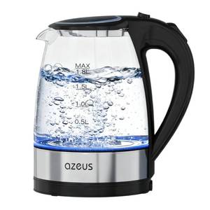 lot 9793 image: AZEUS Fast Boil Electric Water Kettle, 1.8L Large Capacity with Auto Shut-Off and Boil-Dry Protection, BPA-Free Borosilicate Glass &Stainless Steel