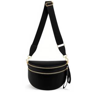 lot 9798 image: URSKYTOUS Crossbody Bag for Women Nylon Bum Bag Oversized Trendy Fanny Pack Pure Colour Diaper Bags Large Capacity Spacious Crossbody Bags Purse with Adjustable Strap (Black)