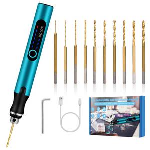 lot 10008 image: Uolor 3-Speed Cordless Mini Drill Pen, Rechargeable DIY Electric Hand Drill with 10 Small Drill Bits, Micro Drill Set for Jewelry Making Stone Plastic Resin Keychains