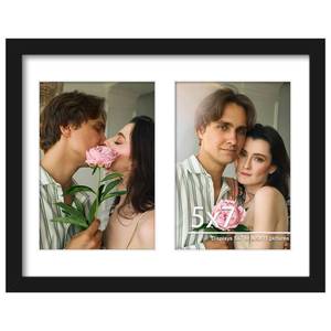 lot 10014 image: DUENPY 8.5x11 Double 5x7 Picture Frame Double Picture Frame Displays Two 5x7 inch Photos Available Horizontal Wall Mounting Display and Vertical Black