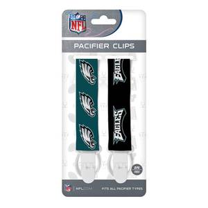 lot 10019 image: Baby Fanatic Officially Licensed Unisex Pacifier Clip 2-Pack - NFL Philadelphia Eagles - Baby Apparel