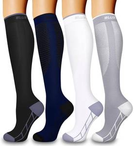 lot 10029 image: 4 Pairs Compression Socks for Women and Men-Circulation Best Support Socks for Running,Athletic,Cycling