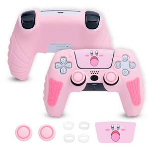 lot 10030 image: Pink Silicone Grip Case for PlayStation 5 �� Anti-Slip Ergonomic Skin with Stylish Design, Durable Protective Shell, Gaming Accessory for Dual Sense