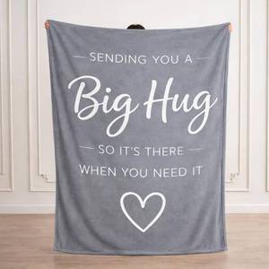 lot 10044 image: Grey Inspirational Healing Throw Blanket �� Soft Flannel Fleece 50���60�� �� Get Well Soon Gifts for Women & Men �� Sympathy, Thinking of You & Birthday Gift Blanket �� All-Season Comfort and Warmth