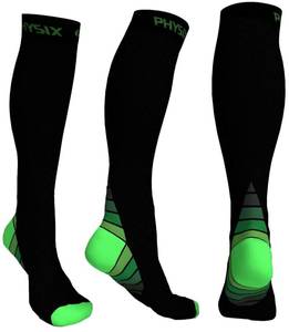lot 10053 image: Physix Gear Compression Socks - Best Men & Womens Compression Socks for Circulation, Running, Nurses, Athletic Use Sock Compression, Blood Pressure Socks, Calcetines de Compresion, BlackGreen, LXL