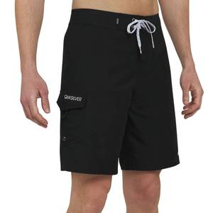lot 10059 image: Quiksilver Mens Swimwear Regular Fit Fixed Waist UPF 50 Quick Dry 21 Inch Board Shorts, Black, 40