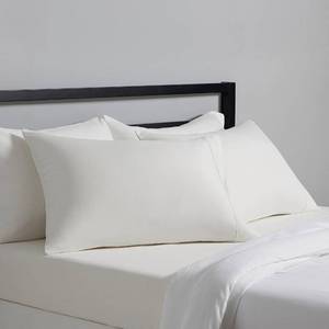 lot 11025 image: Amazon Basics Standard Microfiber Pillow Cases, Lightweight, Super Soft Easy Care, Cream, 20 x 30, Set of 2, Pillows Not Included
