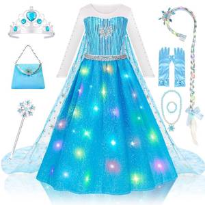 lot 11034 image: Meland Princess Dress Up for Girls �� Light Up Halloween Costume for Girls Age 3-10, Princess Toys for Christmas Birthday Gift(S,3-4 Years)