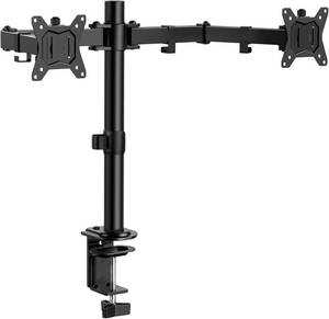 lot 11042 image: ErGear Dual Monitor Stand, Heavy Duty Adjustable Monitor Desk Mount for 2 Screens up to 32 Inches, Fully Adjustable Height, Tilt, Swivel, Rotate, Supports 17.6 lbs per Monitor Arm, Easy Installation