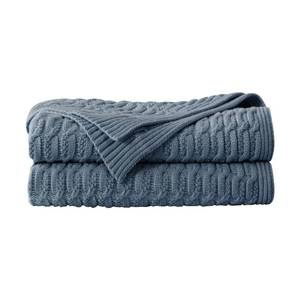 lot 11063 image: WDCOZY Cable Knit Throw Blanket �� Super Soft, Warm & Lightweight Knitted Jacquard Throw Blanket for Couch, Sofa, Bed, Chair, Cozy Texture Farmhouse Decorative Home Blanket, Blue 60x80 inches