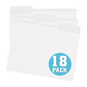 lot 11073 image: pmybupo 18pack White File Folders,13 Cut Tab with Assorted Positions,Letter Size Colored File Folders,Great for Organizing and Easy File Storage