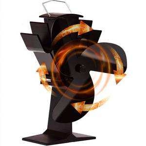 lot 11082 image: Tomersun 3 Blades Heat Powered Stove Fan for WoodLog BurnerFireplace