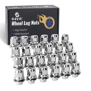 lot 11983 image: 24 Pcs M12x1.5 Lug Nuts with Mag Flat Seat, 1316 Hex 1.46 Long Chrome Wheel Lug Nut Compatible with Tacoma 4runner Cruiser Corolla Fj