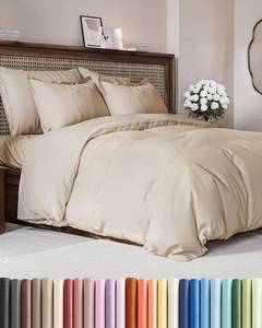 lot 11984 image: Duvet Cover King Size - Extra Soft King Size Duvet Cover - Lightweight, Breathable & Cozy - Easy Care & Fade Free with Zipper Closures & Ties - 104 x 90 Inches - (Wheat) Comforter Not Included