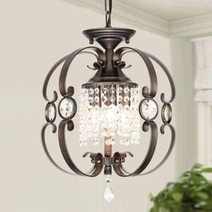 lot 11997 image: Leyodnpe Bronze Crystal Chandeliers for Dining Room, 3-Light 14 Inch Flush Mount Ceiling Light Fixture,Vintage Hanging Pendant Lighting for Kitchen Island,Living Rooms, Foyer