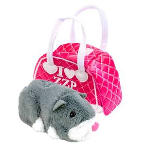 lot 12309 image: ZhuZhu City Hamster & Quilted Carrying Case �� NumNums The Grey & White Interactive Hamster with 40 Sounds & Endless Behaviors �� Take Your ZhuZhu Adventures Anywhere
