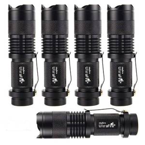lot 12310 image: ULTRAFIRE 5 Pack SK68 Tactical and Small Flashlights,7w 3-Mode Pocket Torch Adjustable Focus Zoom Light Lamp