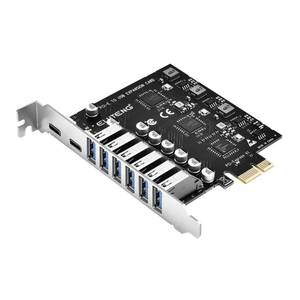lot 12321 image: ELUTENG PCIE USB 3.2 Card 8 Ports PCI Expree to USB C Expansion Card Superspeed 6 USB and 2 Type C PCI-e USB3 Hub Controller Adapter 3 Independent Power Module