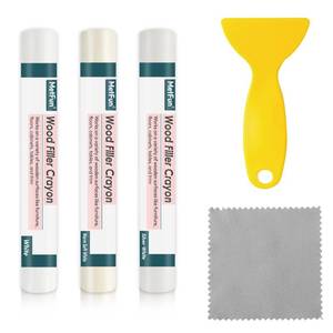 lot 12329 image: 3 Colors White Wood Filler Sticks, Quick Fix Stick Wood Crayons for Furniture Touch-Ups, Repair Wax Crayons for Scratches, Holes, Cracks, Scuffs on Cabinets, Baseboard, Floors, Tables, Door Frame