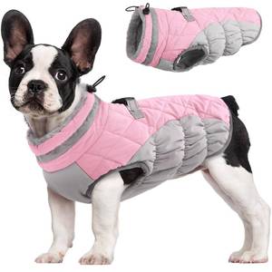 lot 12330 image: FUAMEY Dog Coat for Small Dogs,Waterproof Dog Winter Jacket with Harness Built in Puppy Cold Weather Coats Reflective Pet Vest with Zipper Warm Fleece Dogs Snowsuit Windproof Pink XS