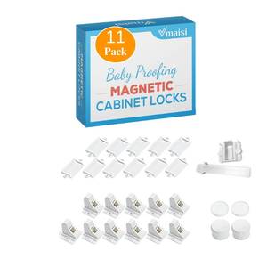 lot 12332 image: Vmaisi ChildProof Magnetic Cabinet Locks (11 Locks and 2 Keys)