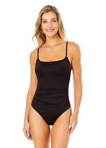 lot 12333 image: Anne Cole Womens Shirred Classic Lingerie One Piece Swimsuit, Black, 16