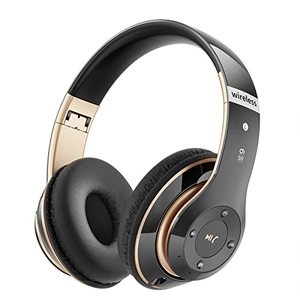 lot 12365 image: Falebare Bluetooth Headphones Over Ear, 6S Wireless Headphones Wired with 6 EQ Modes, 40 Hours Playtime Foldable HiFi Stereo Headset with Microphone, FMTF for CellphonePCWork (Black & Gold)