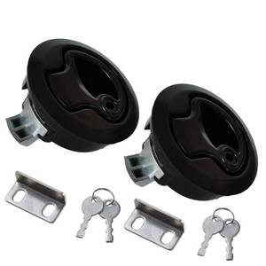 lot 12366 image: WJSKDQ 2PCS Boat Latches Flush Pull Slam Latch for Boat Boor Latches Handle Keyed Lock Round Boat Hatch Latches