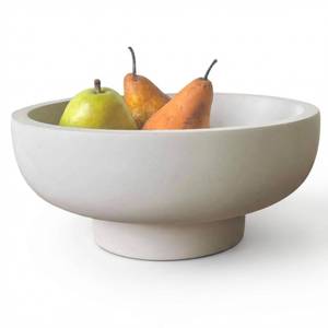 lot 15957 image: OAKOA Concrete Fruit Bowl for Kitchen Counter - Large Decorative Bowls for Home Decor - Modern Key Bowl for Entryway Table - Pedestal Bowl for Keys